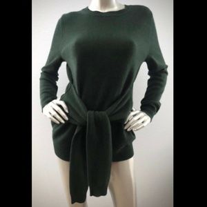 Antonio Melani $139 Nwt 100% Cashmere Tie Waist Green Lesley Sweater XS